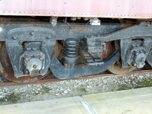 Several of the train cars at the Galveston Railroad Museum still have signs of being under nine feet of water during Hurricane Ike. Photo R. Anderson