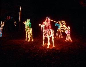A light up nativity complete with the three kings is always a crowd pleaser.  Photo R. Anderson