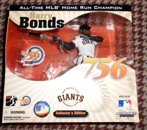 Barry Bonds, shown in plastic figurine form, was once again passed over for the Hall of Fame along with several other platers were were believed to have used banned substances. Although known of the players were shown to be dirty some voting memebers of the BWAA refuse to vote for anyone who played during the so called steroid era regardless of what was or was not proven against them. Photo R. Anderson