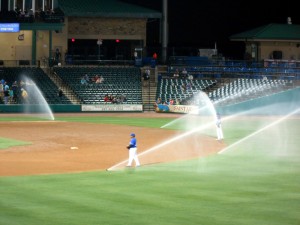 Sometime you win, sometimes you lose and sometimes the grounds crew forgets to turn off the timer on the sprinkler system. Photo R. Anderson