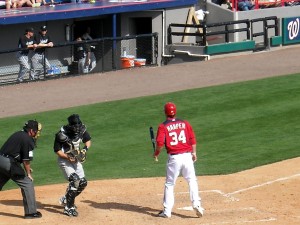 Bryce Harper and the Washington Nationals Spring Training days in Space Coast Stadium may be numbered. Photo R. Anderson