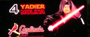 Even the players on the Jumbotron get a Star Wars treatment as was the case when the St. Louis Cardinals visited Minute Maid Park a few years back. Photo R. Anderson
