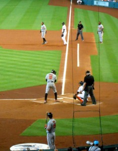 Adam Jones and the Baltimore Orioles defeated the Houston Astros on the day it was announced that Tal's Hill would disappear at the end of the season. As a center fielder Jones had a close up view of the unique incline in the outfield whenever he visited Minute Maid Park. Photo R. Anderson