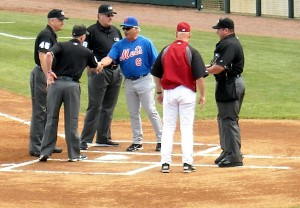 Managers and umpires have had a love/hate relationship for years. Some of the strain in the relationship comes from blown calls by the umpires. Starting next year managers can challenge three of those calls a game as part of an expanded instant replay. Photo R. Anderson
