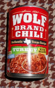 When the craving for chili strikes there is a quick process for feeding the craving. Step one, purchase a can of chili. Photo R. Anderson